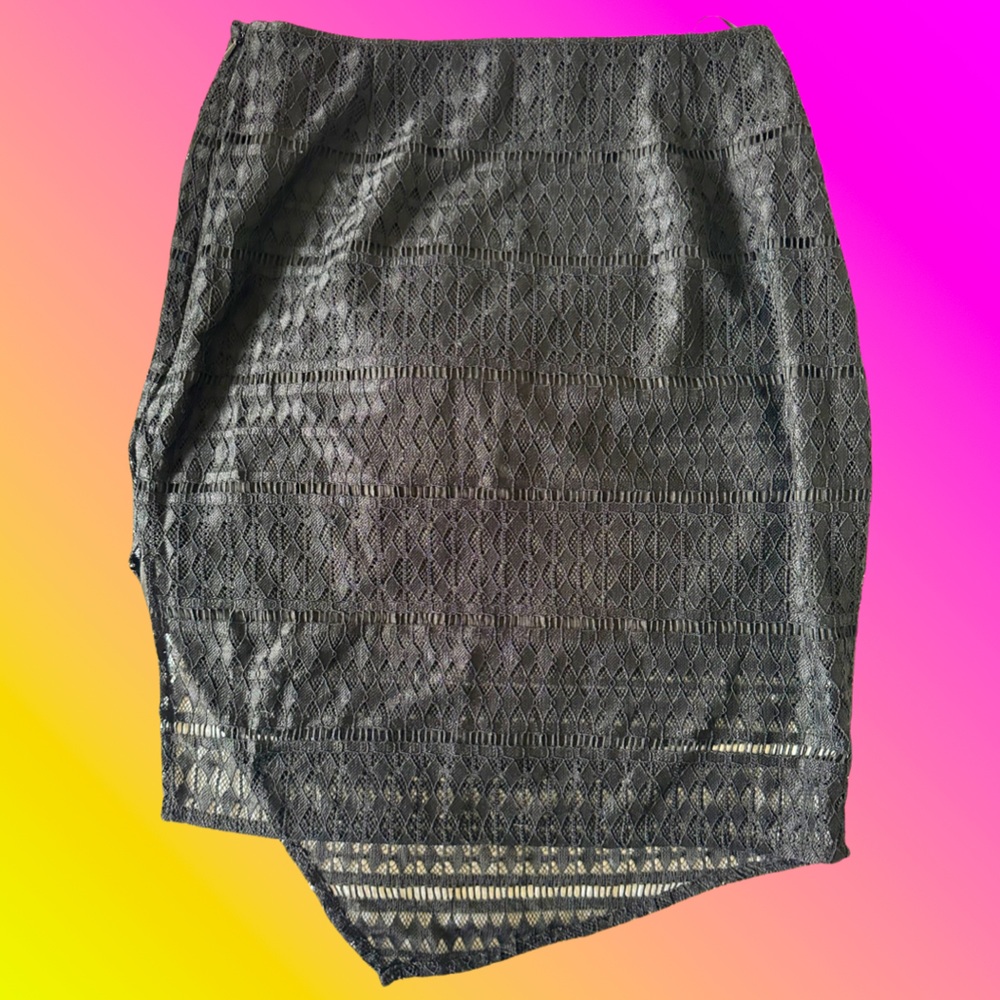 Black Dolce Vita Asymmetrical Mini Skirt w Zipper